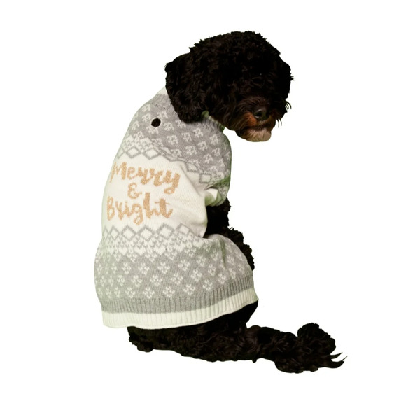 vibrant life Other - Dog Sweater Holiday 20-50lbs Size Medium 17" Back Length "Merry and Bright"